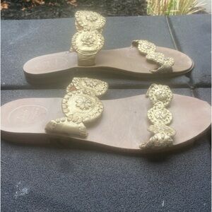 Jack Rogers Lauren gold flat sandals